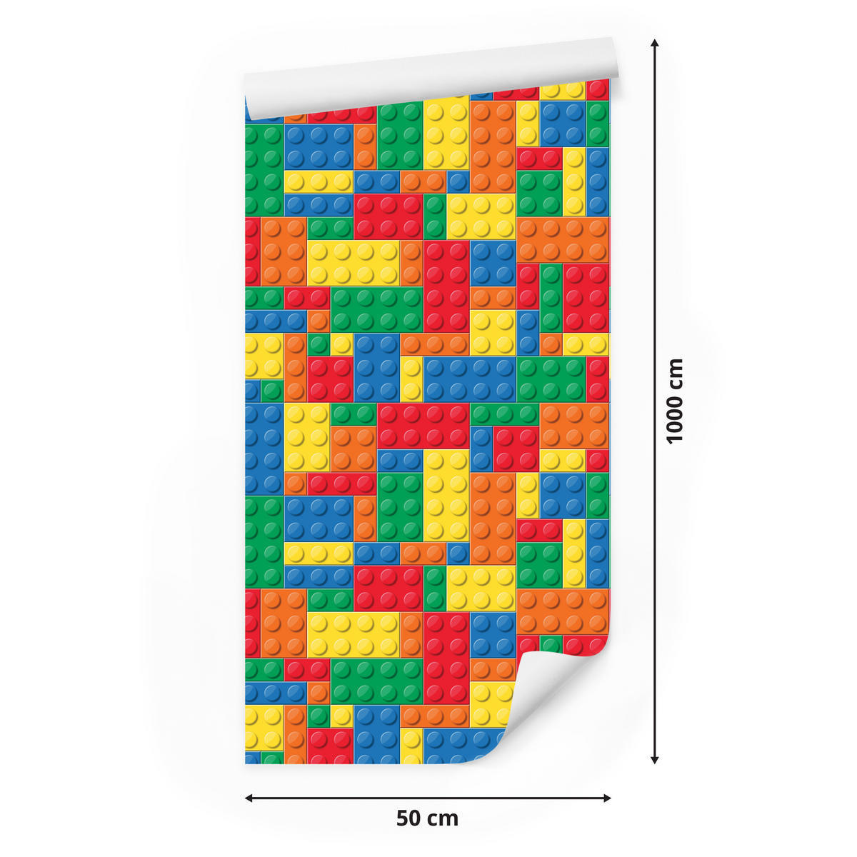 VLIESTAPETE Bunte Bausteine in 3D-Optik – Bunt – 50x1000 cm - Multicolor, Papier (50/1000cm) - Muralo