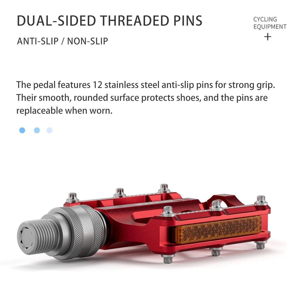 FAHRRADPEDAL Schnellwechsel Rot Aluminium 9/16 Zoll mit Reflektoren - Rot, Metall (7.4/1.5/8cm)