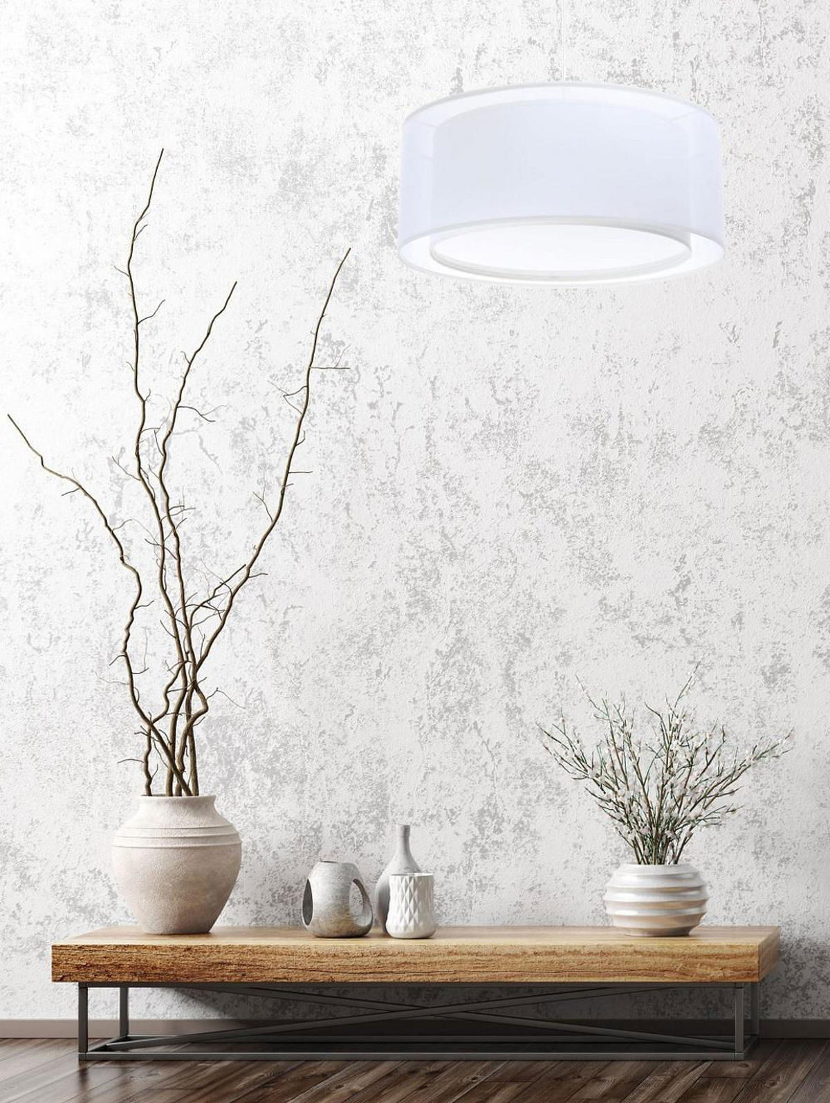 HÄNGELEUCHTE Weiß 60/22 cm - Weiß, Kunststoff (60/1.5/22cm) - ONZENO