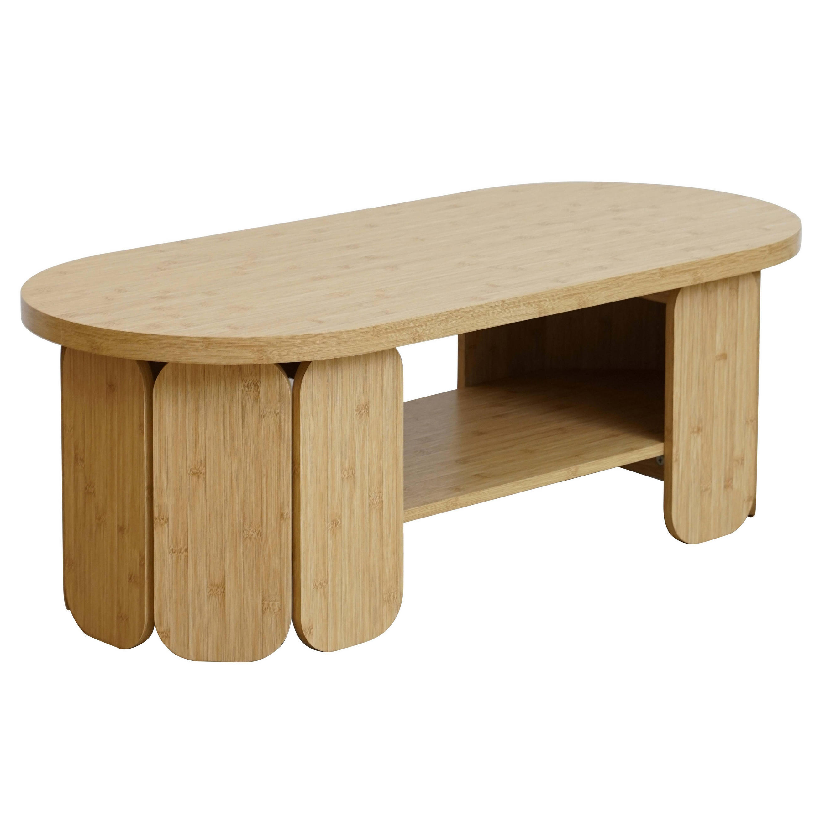 COUCHTISCH, Beigefarbe - Beige, Holz (110/50/38.5cm) - Oviala