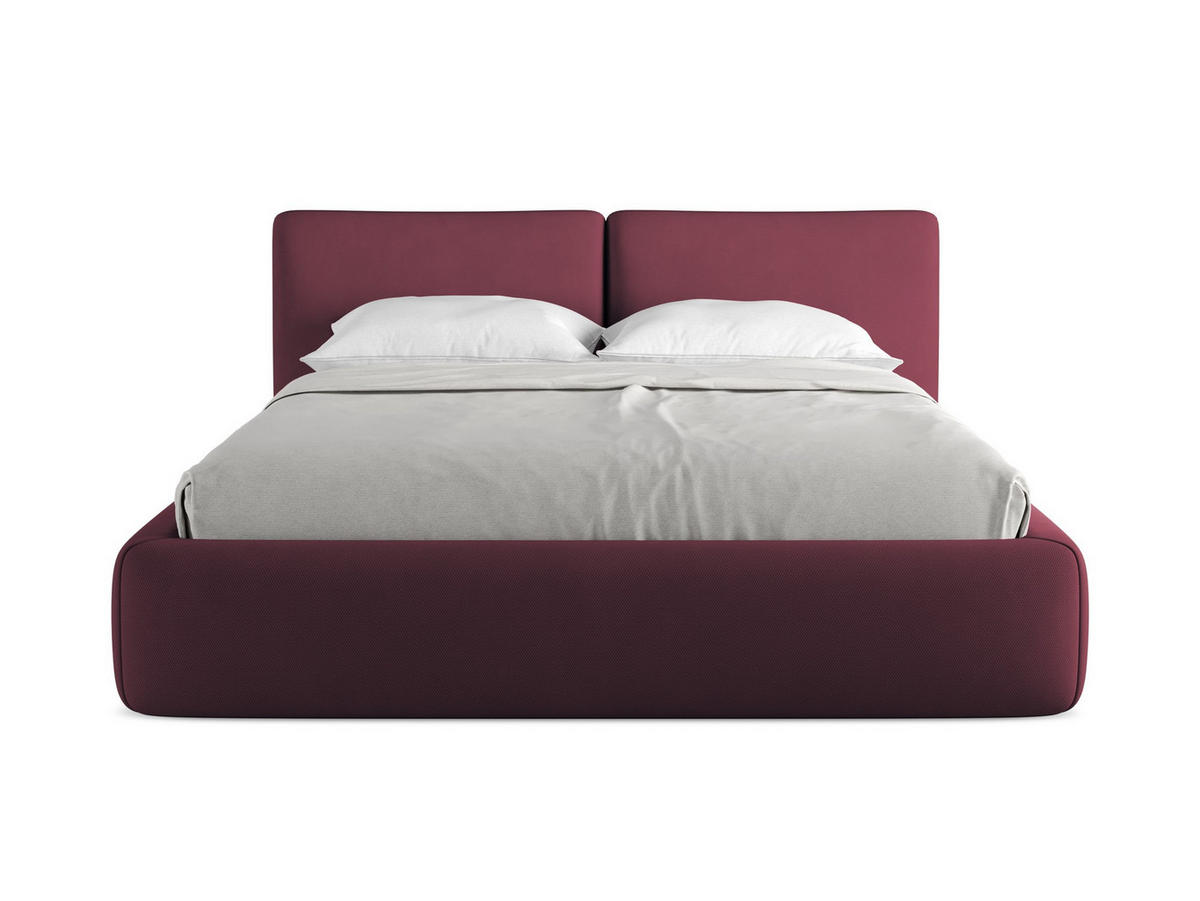 POLSTERBETT mit Bettkasten und Lattenrost 180x228 Rot - Rot/Weinrot, Kunststoff/Textil (160/200cm) - Makamii