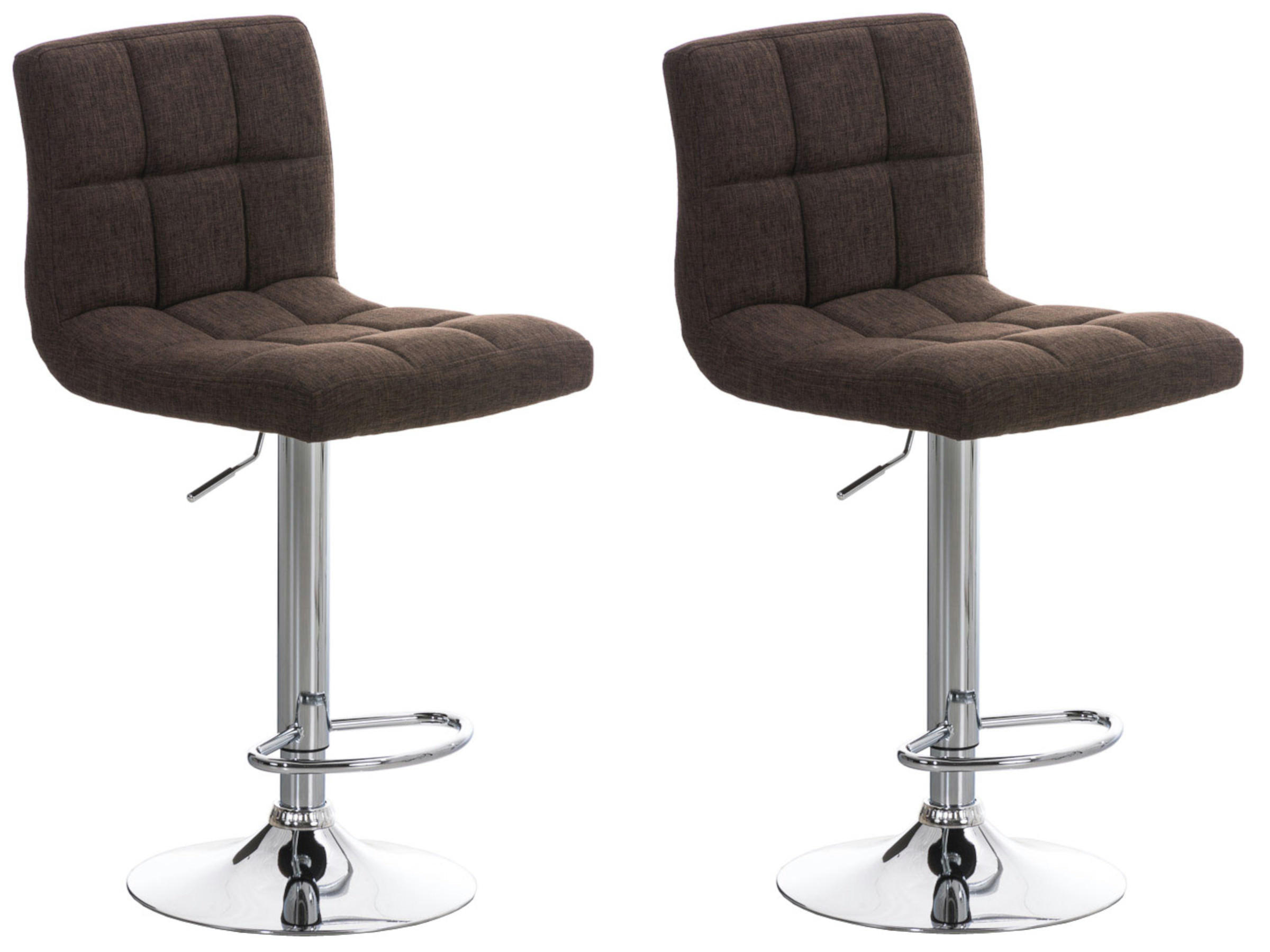 BARHOCKER 2er Set Stoff Braun - Chromfarben/Braun, Textil/Metall (46/94/47cm) - CLP