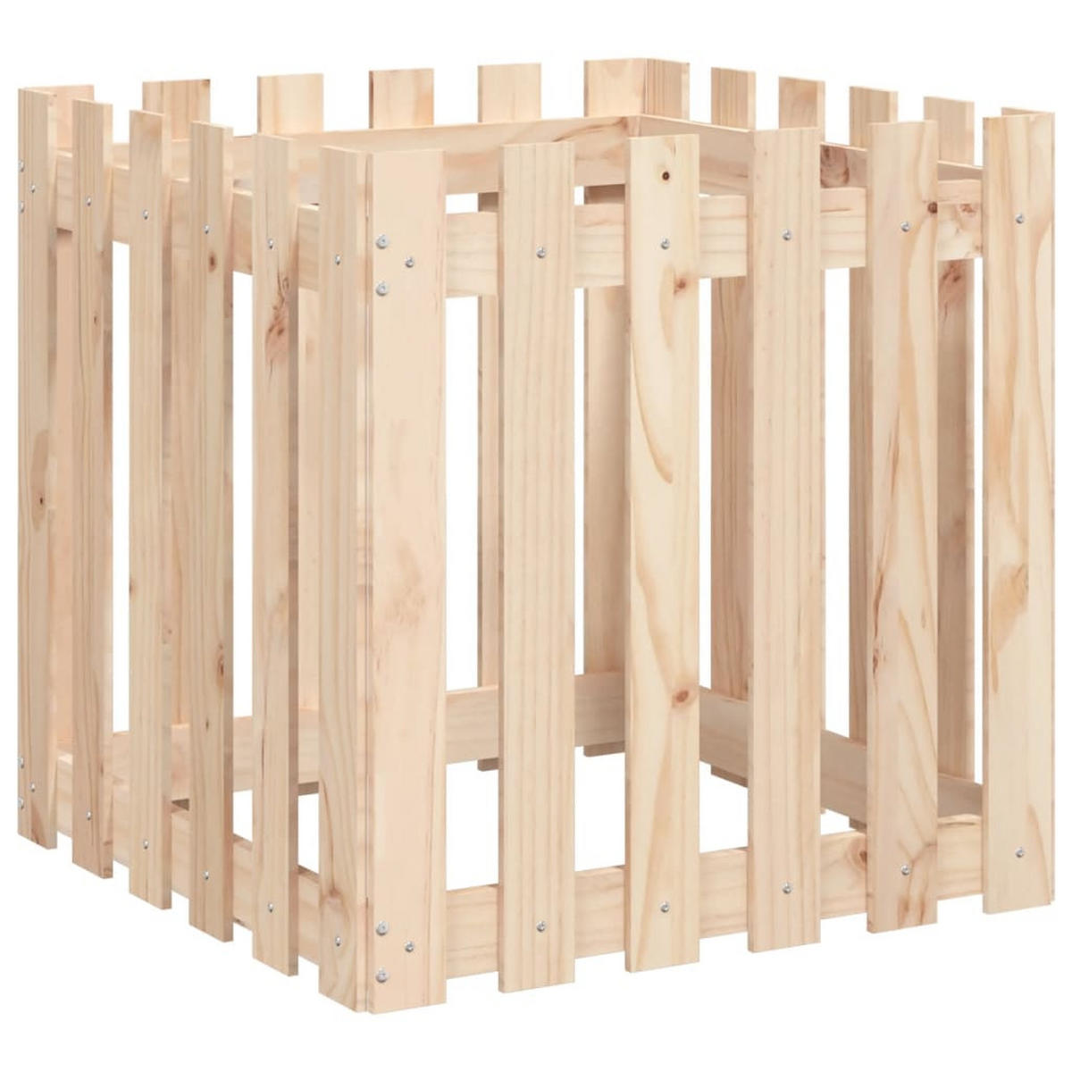 PFLANZKÜBEL Lattenzaun-Design 60x60x60 cm Massivholz Kiefer - Naturfarben, Holz (60/60/60cm)