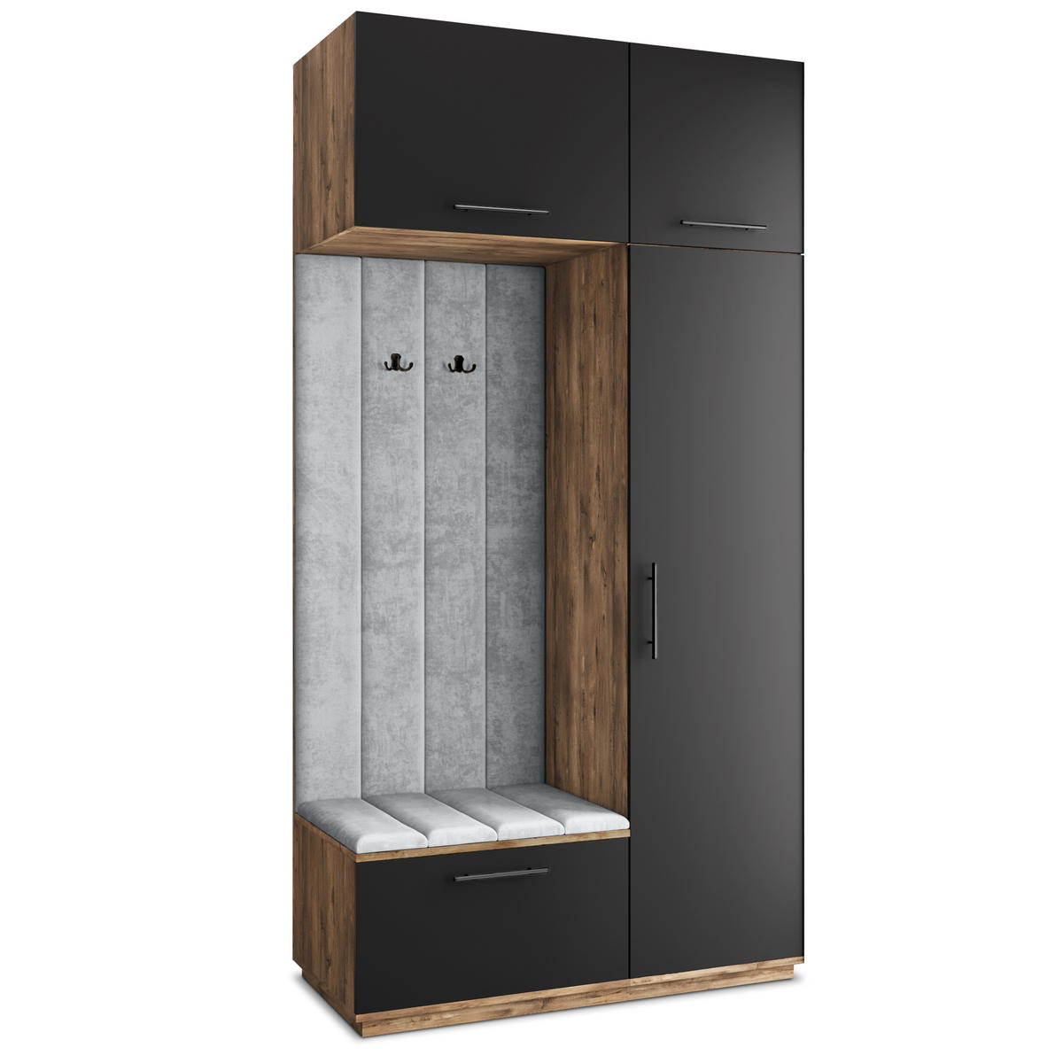 GARDEROBENSCHRANK REMA 120/240/60 cm Modern Eichefarben - Eichefarben/Schwarz, Holzwerkstoff (120/240/60cm) - MASSENO
