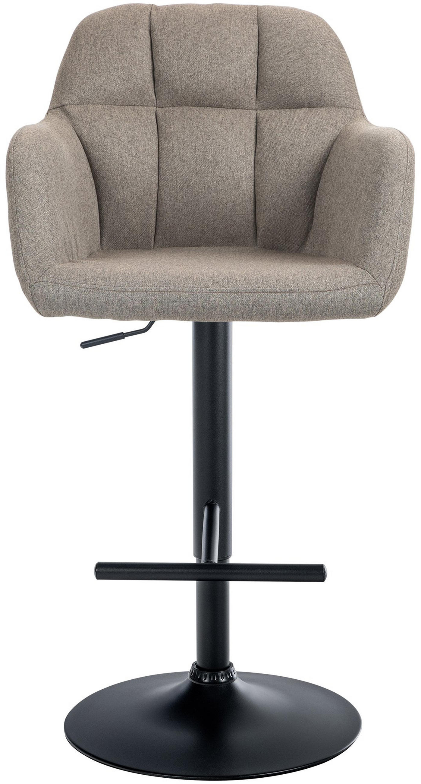BARHOCKER Nardo Stoff schwarz taupe - Taupe/Schwarz, Textil/Metall (57/118/59cm) - TPFLiving