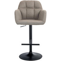 BARHOCKER Nardo Stoff schwarz taupe - Taupe/Schwarz, Textil/Metall (57/118/59cm) - TPFLiving