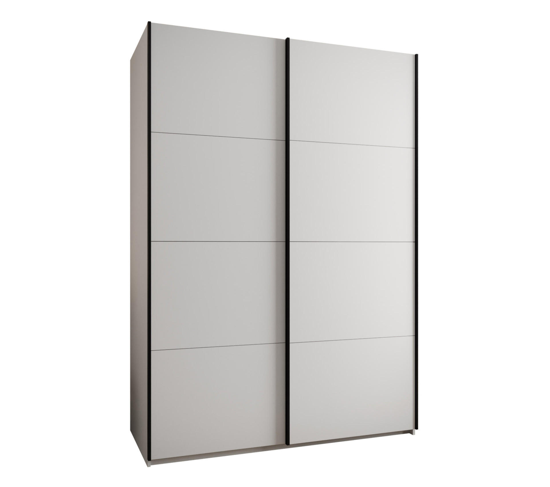 SCHWEBETÜRENSCHRANK 245,5/170/64 2-türig - Schwarz/Weiß, Holz/Metall (170/245/64cm) - Abiks Möbel