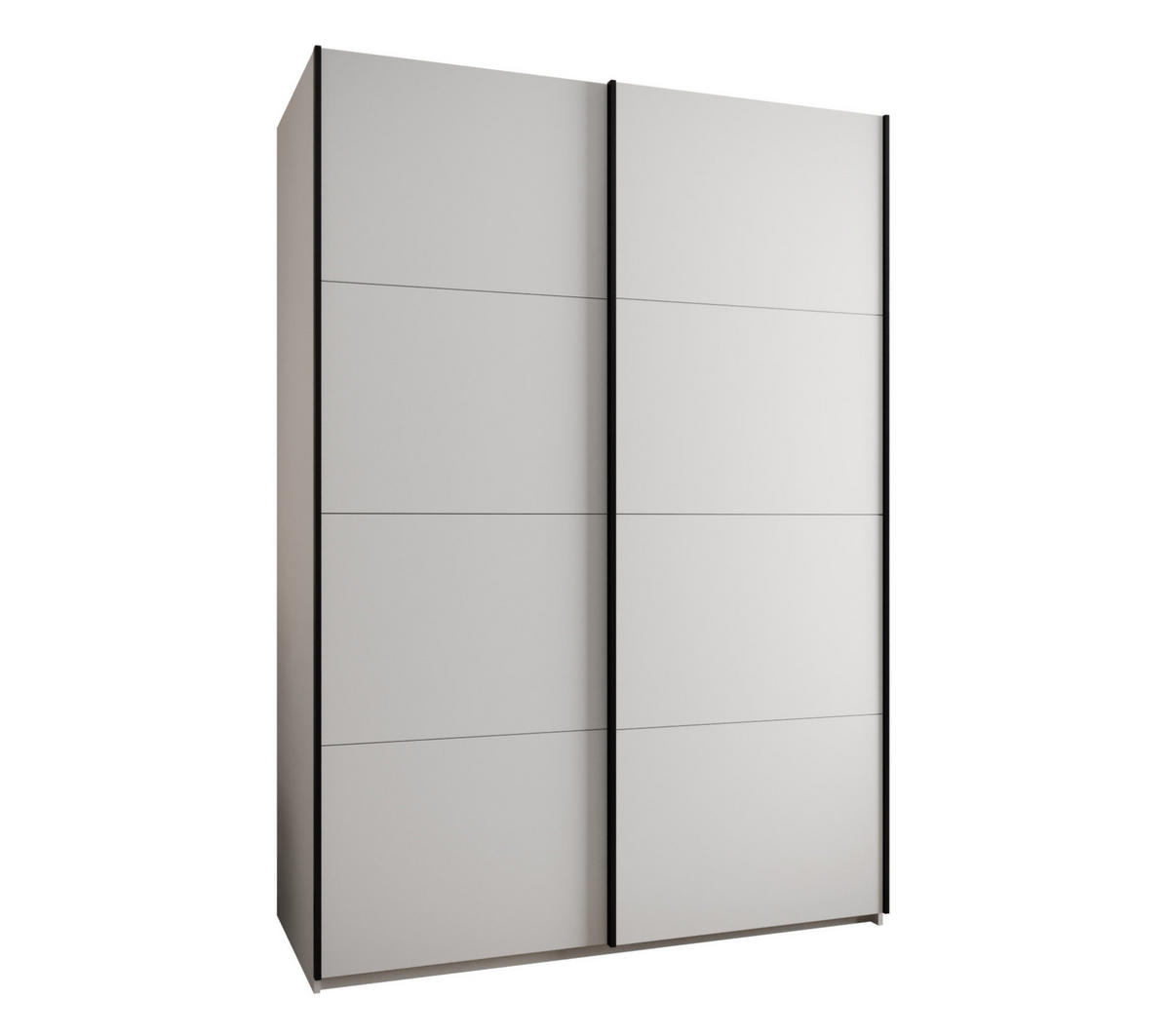 SCHWEBETÜRENSCHRANK 245,5/180/64 2-türig - Schwarz/Weiß, Holz/Metall (180/245/64cm) - Abiks Möbel