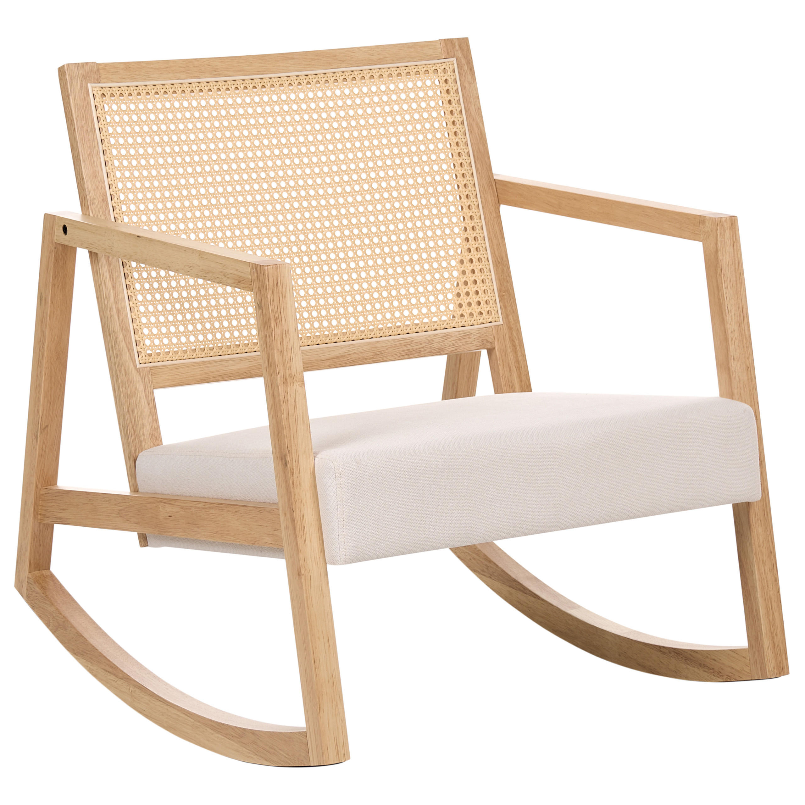 SCHAUKELSESSEL Holz Hellbraun/Hellbeige Leidy - Beige/Braun, Textil (66/75/76cm) - Beliani