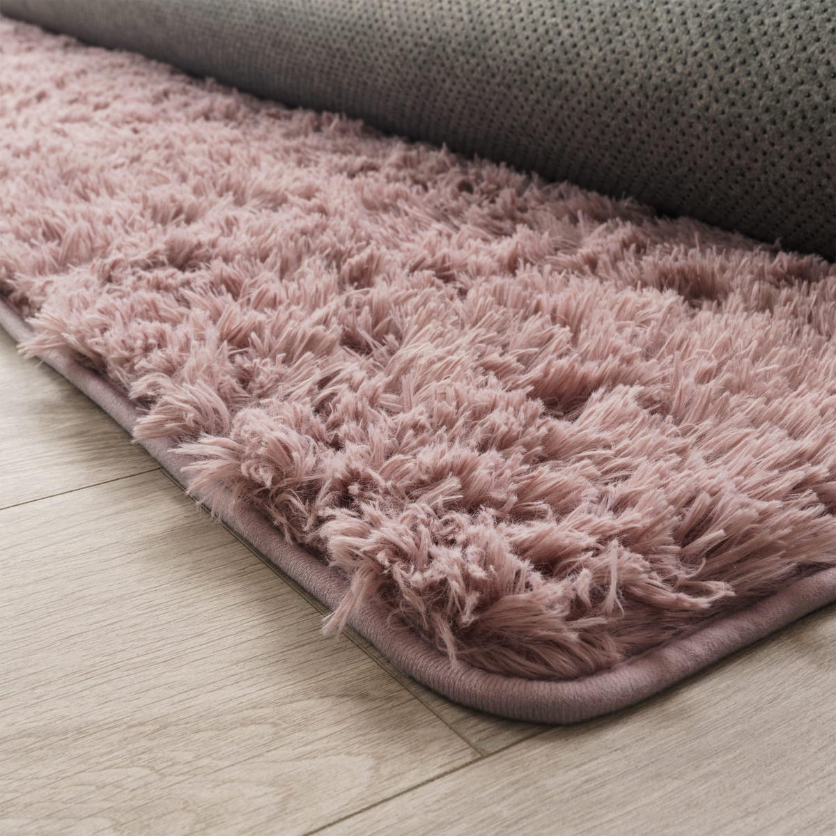 TEPPICH Hochflor Shaggy waschbar Unifarben Schlafzimmer schmutzabweisend Rosa Rechteckig 80x150 - Rosa, Textil (80/150cm) - KADIMA DESIGN