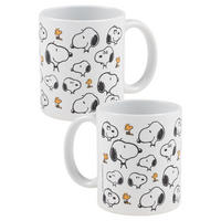 KAFFEEBECHER The Peanuts Snoopy Allover Weiß 320 ml - Weiß, Keramik (0.32L) - United Labels