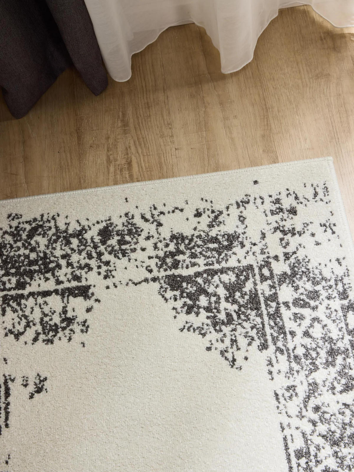 VINTAGELÄUFER Sia 80/240 cm - Creme/Grau, Kunststoff (80/240cm) - benuta