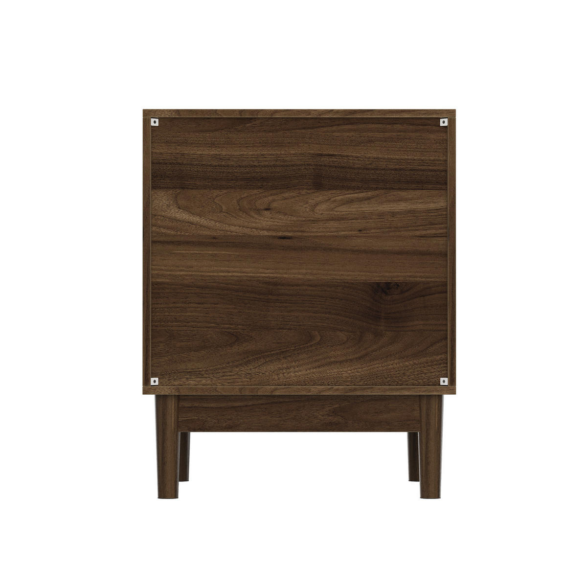 NACHTTISCH aus MDF und Holzwerkstoff 45x39x56,5 cm Walnuss mit 2 Schubladen und offenem Fach im Lattenrost-Design - Walnussfarben, Holzwerkstoff (45/56.5/39cm) - Modfu