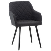 ESSZIMMERSTUHL Shyva Stoff, Gestell Metall matt Schwarz Schwarz - Schwarz, Textil/Metall (47/84/44cm) - TPFLiving
