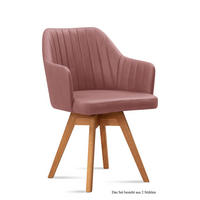 ARMLEHNSTUHL drehbar (2er-Set) Dotty 58x81x60 Eiche geölt/Rosewood - Eichefarben/Dunkelrosa, Kunststoff (60/81/58cm) - 58aufmkessel