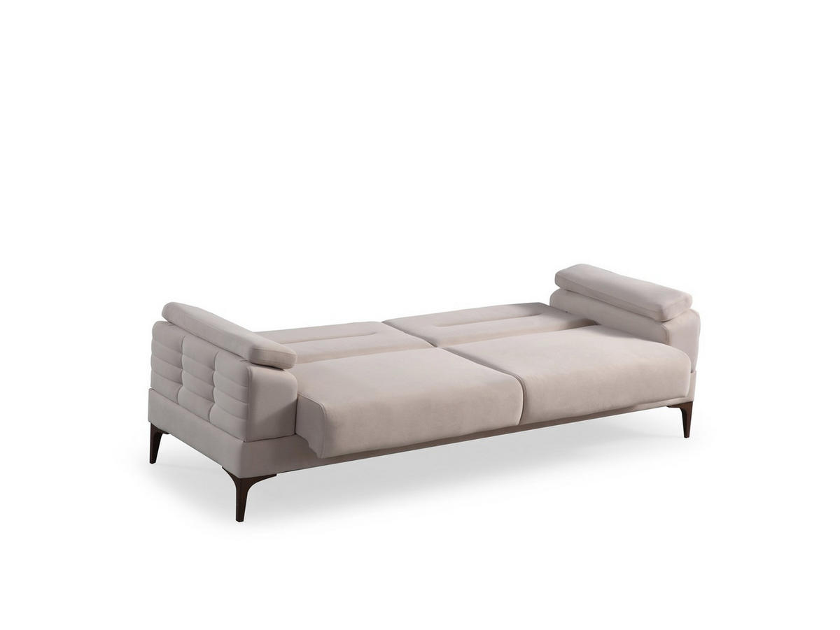SOFA Eluna 3-Sitzer Mikrofaser Webstoff Beige - Beige, Kunststoff/Textil (230/85/90cm)