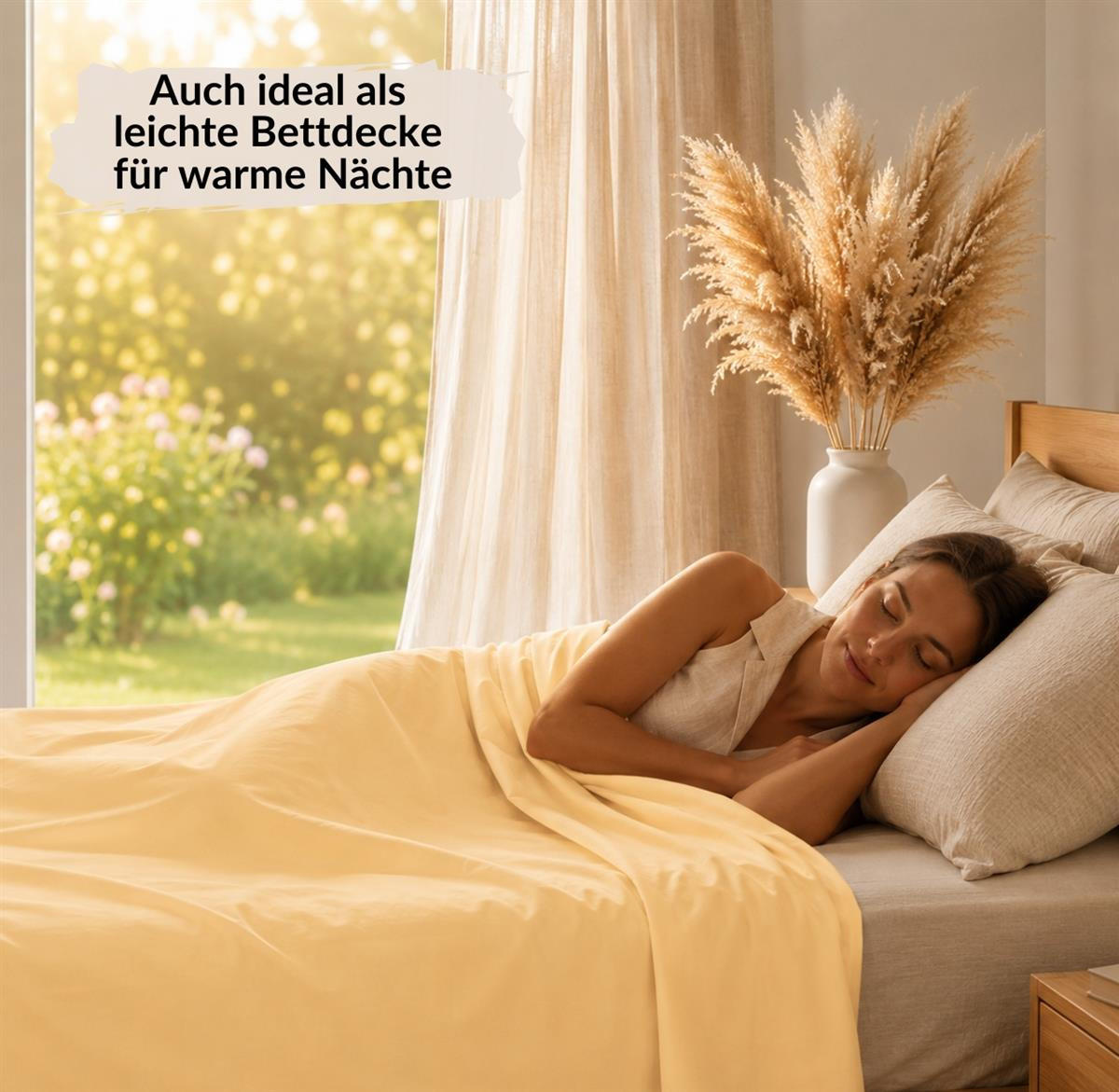 BETTTLAKEN ohne Gummizug 140x250 cm, Betttuch aus 100% Baumwolle, Vielseitig verwendbares Haustuch - Gelb - Gelb, Textil (140/250cm) - Carpe Sonno