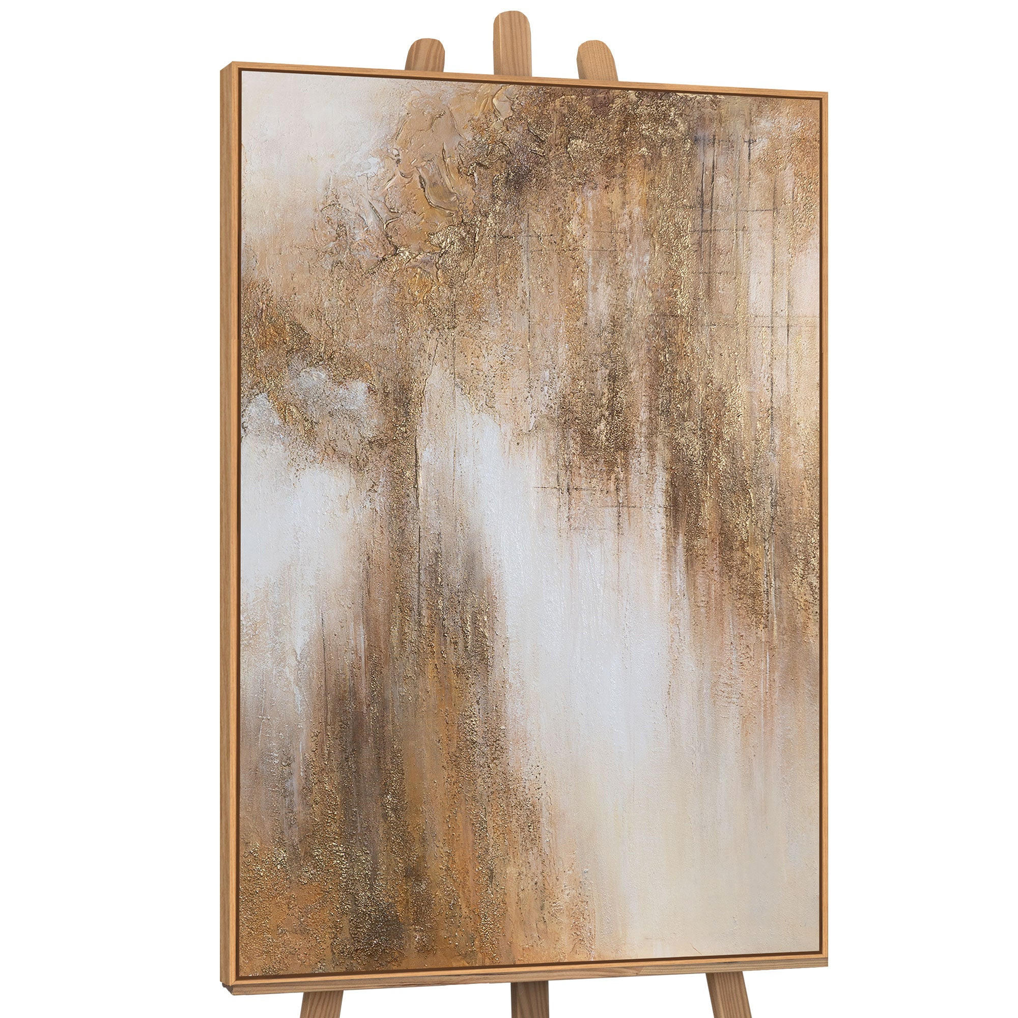 GEMÄLDE Honigdunst Schattenfugenrahmen Eichefarben 140x100 cm - Eichefarben, Holz (140/100cm) - YS-art gallery