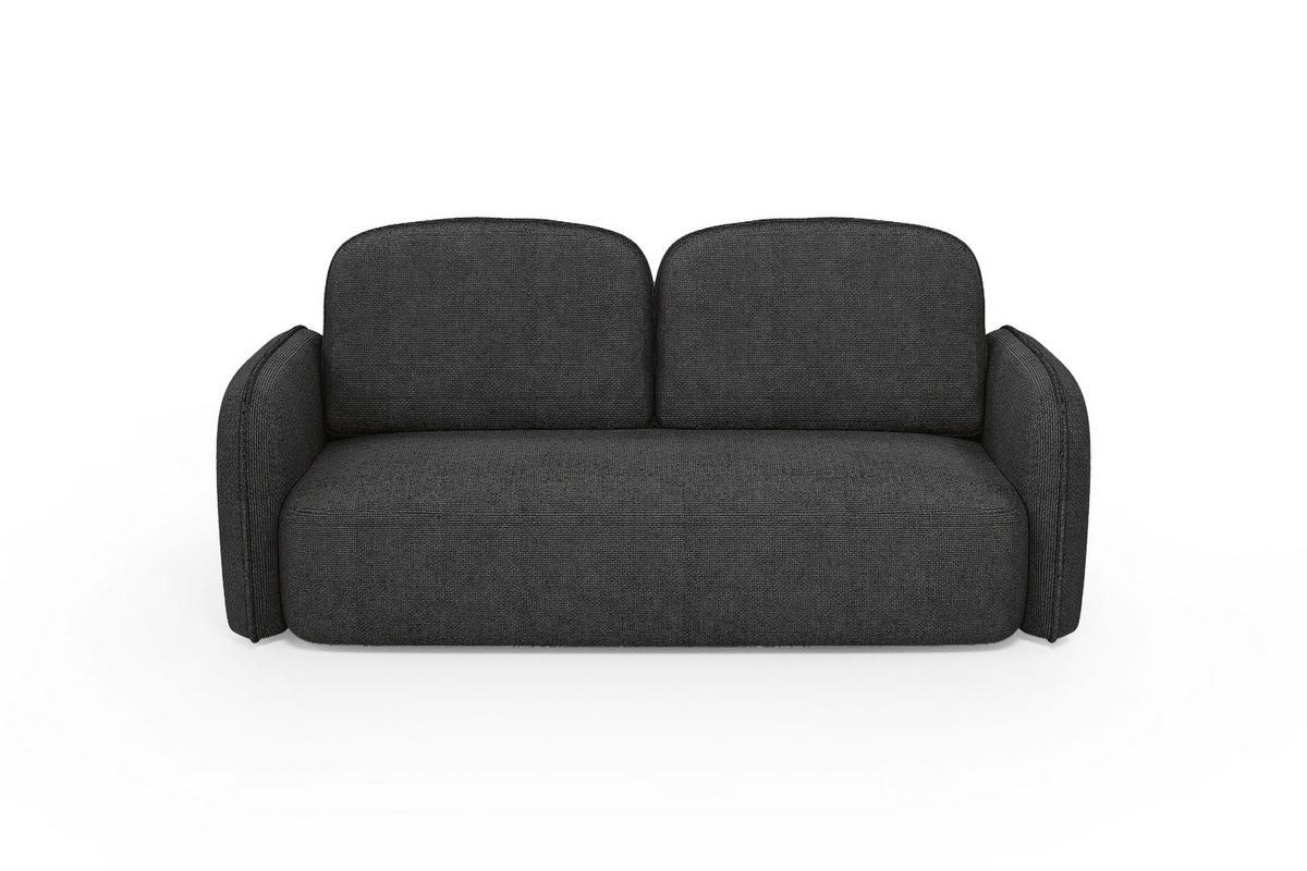 SCHLAFSOFA Freude – Anthrazit, mit Schlaffunktion und Bettkasten - Anthrazit, Textil (219/95/108cm)
