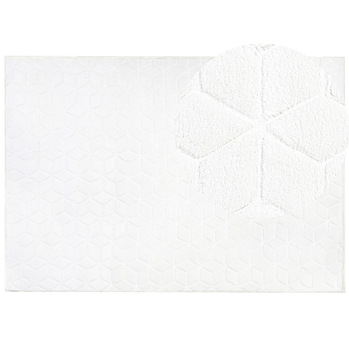 SHAGGY-KUNSTFELLTEPPICH Thatta 230/160 cm - Weiß, Kunststoff (160/230cm) - Beliani