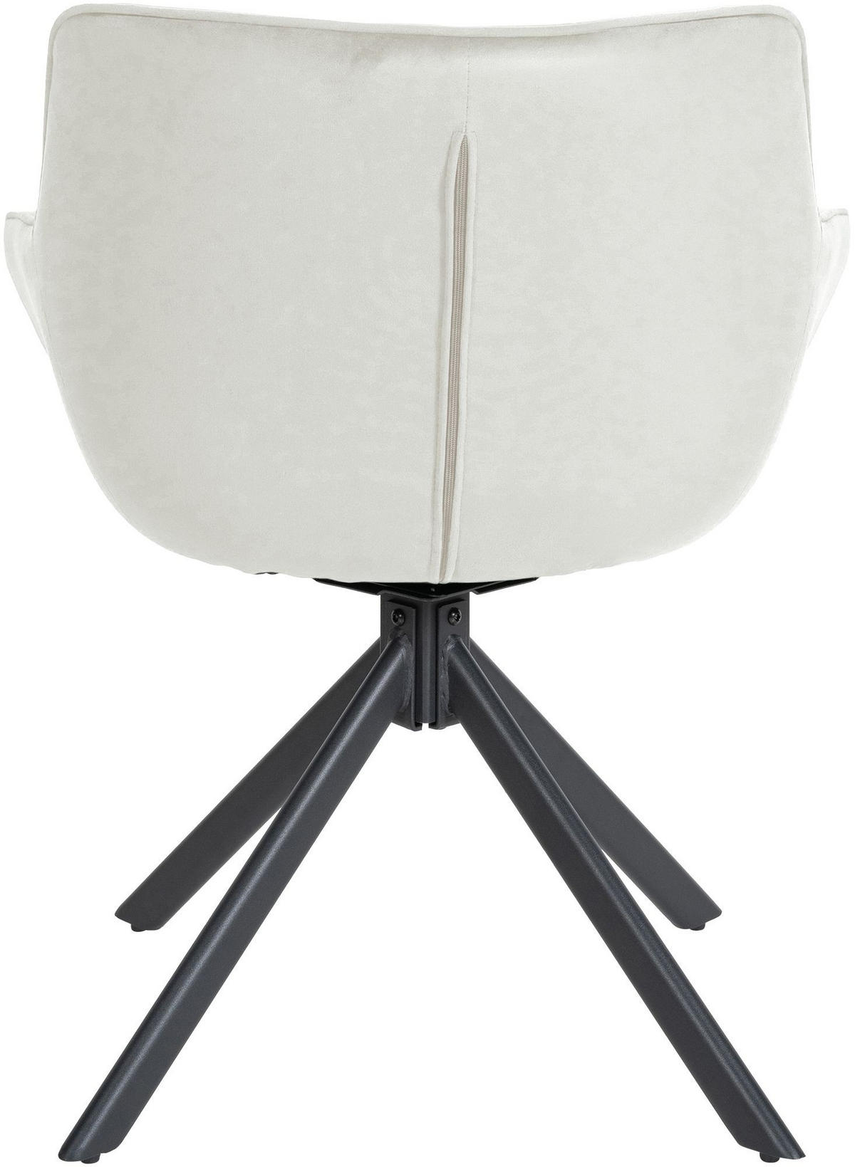 STUHL Samt creme - Creme/Schwarz, Textil/Metall (65/78/59cm) - CLP