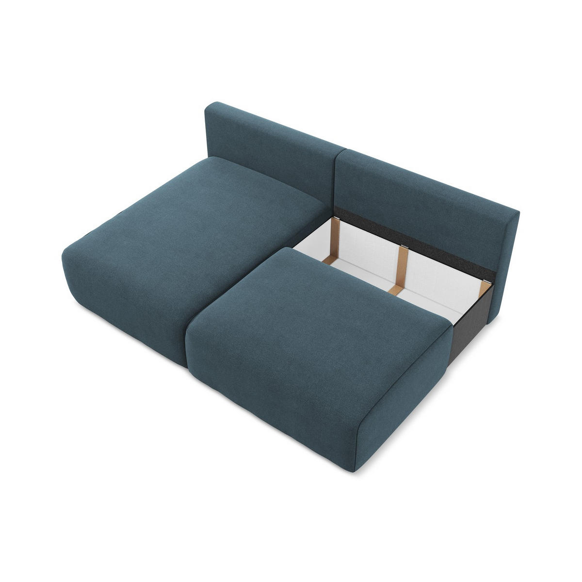 ECKSOFA mit Schlaffunktion links Strukturstoff Stoff Blau - Blau/Pink, Kunststoff/Textil (149/210cm) - LaMiaSofa