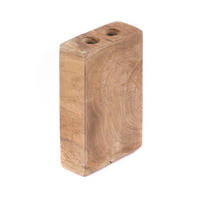 ZAHNBÜRSTENHALTER Duo II Teakholz, für 2 Zahnbürsten naturfarben - Naturfarben, Holz (10/16/4cm) - DESIGN DELIGHTS
