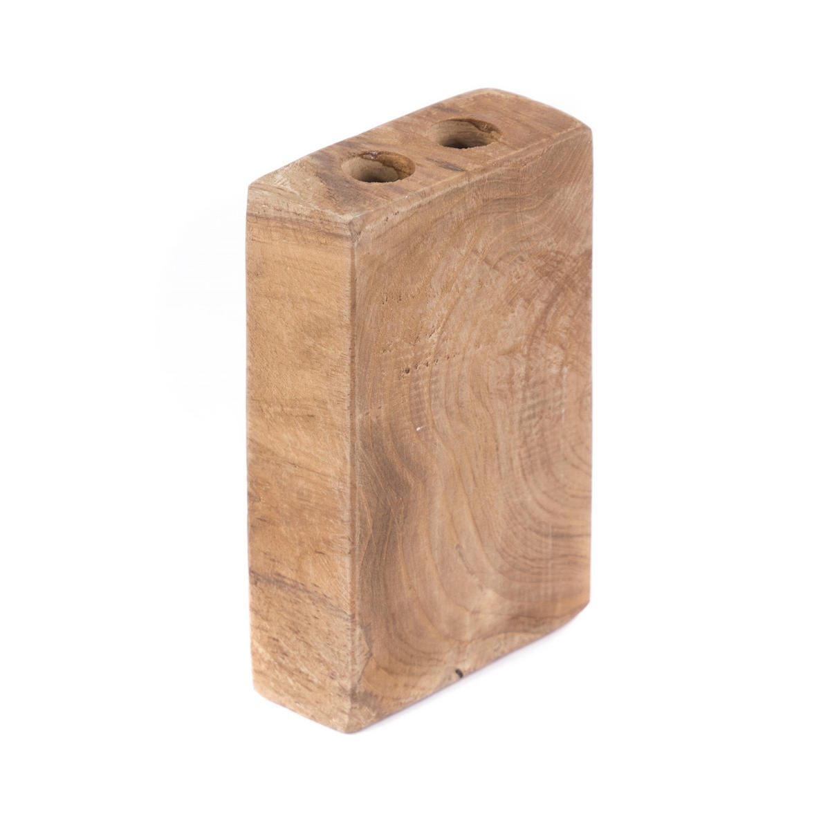 ZAHNBÜRSTENHALTER Duo II Teakholz, für 2 Zahnbürsten naturfarben - Naturfarben, Holz (10/16/4cm) - DESIGN DELIGHTS