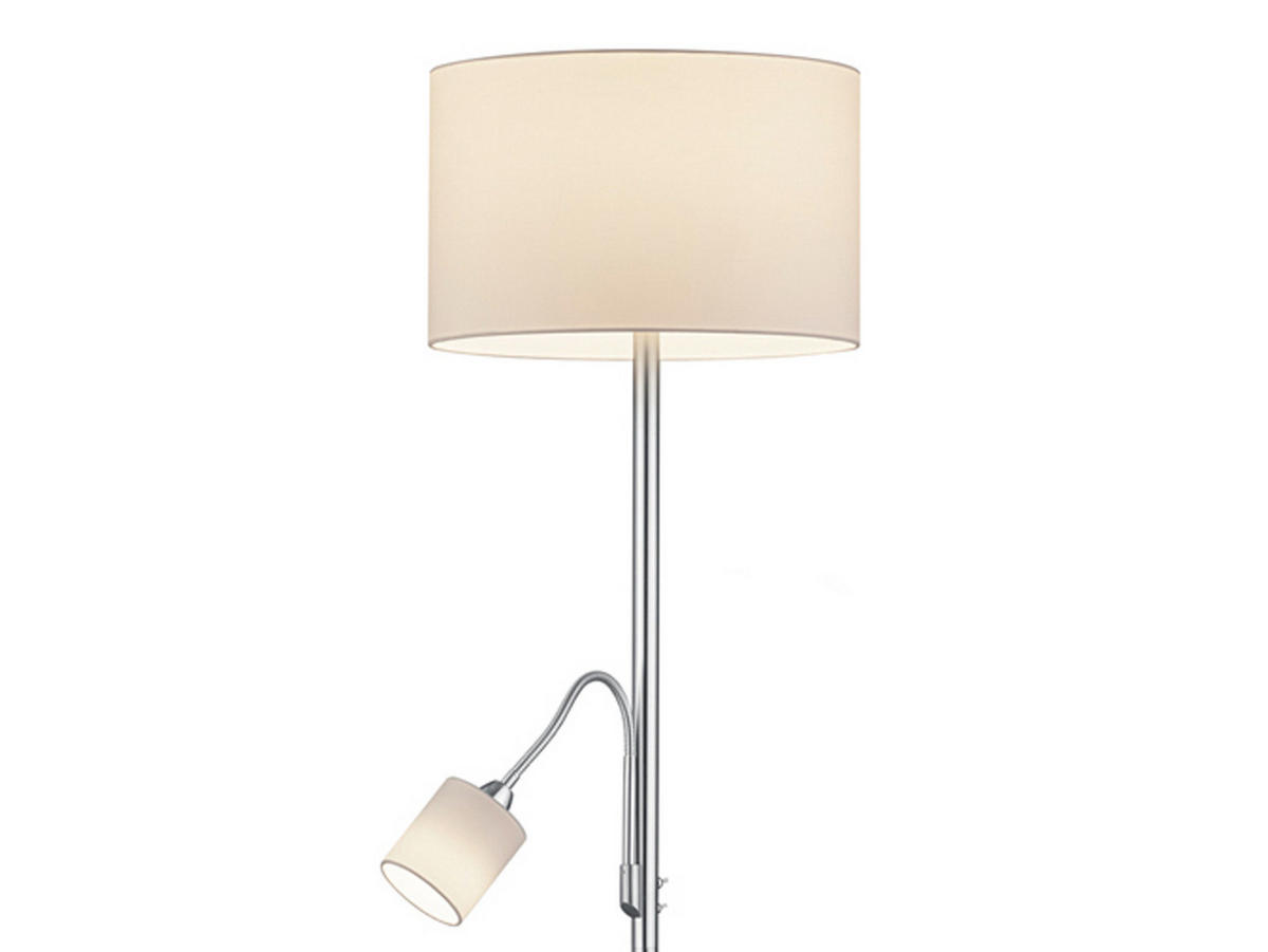LED-STEHLAMPE Weiß Höhe 170cm, mit Leselampe - Weiß, Textil (40/40/170cm) - meineWunschleuchte