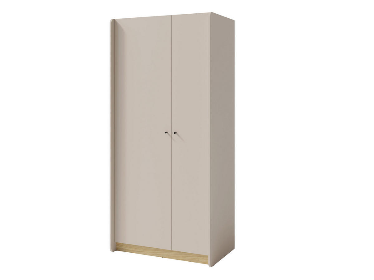 DREHTÜRENSCHRANK VETTA 90/195/52cm 2-türig Beige - Eichefarben/Beige, Holzwerkstoff (90/195/52cm) - MASSENO