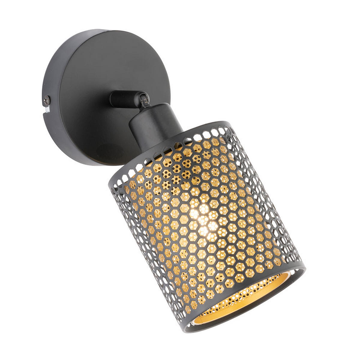 LED WANDLEUCHTE Cheval Metall Schwarz Gold - Schwarz, Metall (10/18/22.5cm) - Wofi