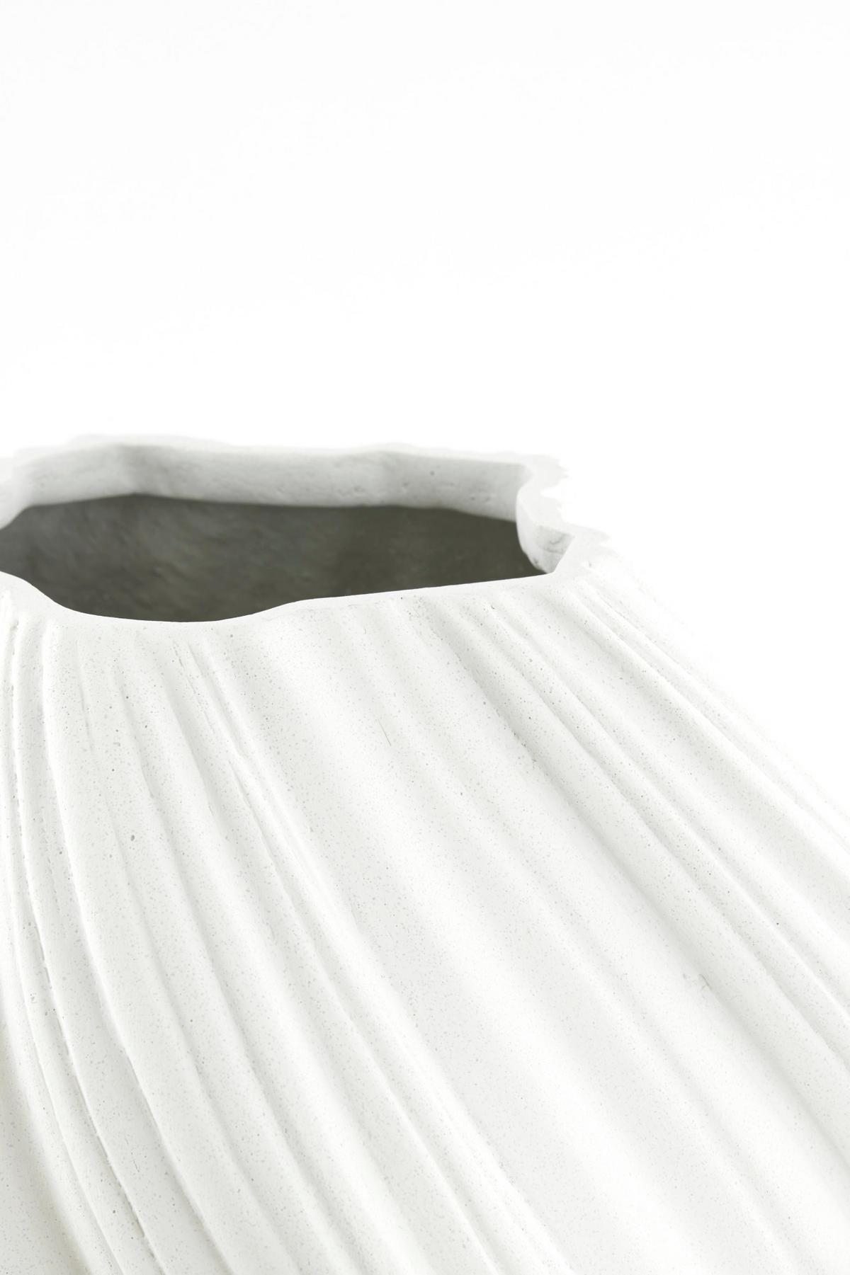 VASE Yatung Weiß Ø52/48 cm - Weiß, Stein (48cm) - Light & Living