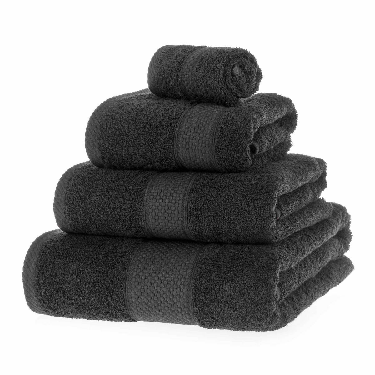 FROTTIERSET Essential 4-teilig schwarz - Schwarz, Textil (100/150cm) - Homescapes