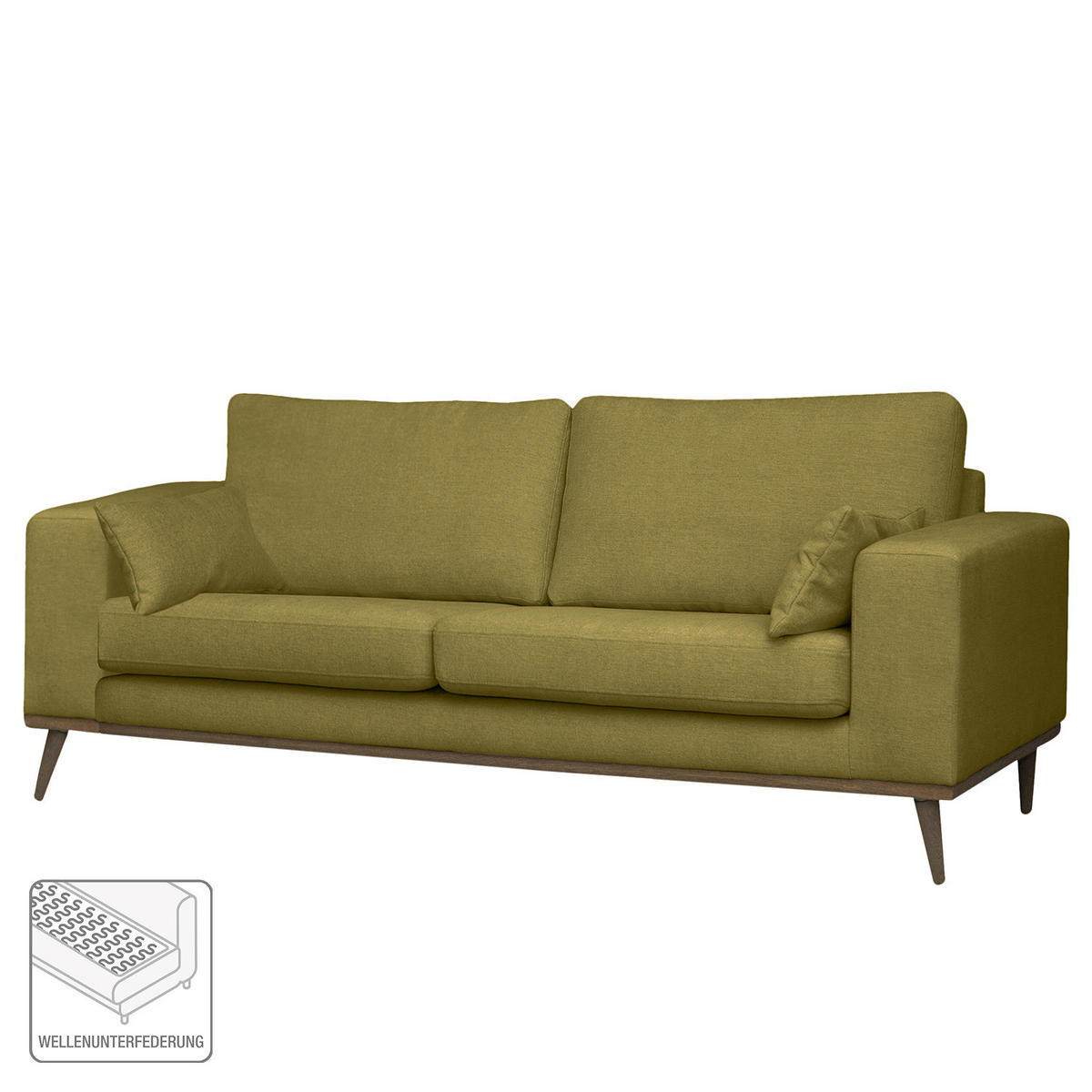2-SITZER SOFA - Eichefarben/Olivgrün, Textil (197/81/88cm) - home24