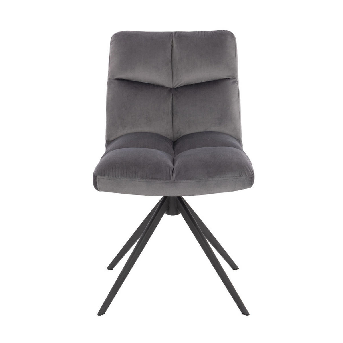 ESSZIMMERSTUHL NODA - Farbe: Hellgrau, Menge: 2 - Hellgrau, Textil/Metall (61/84/47cm) - Home Deluxe