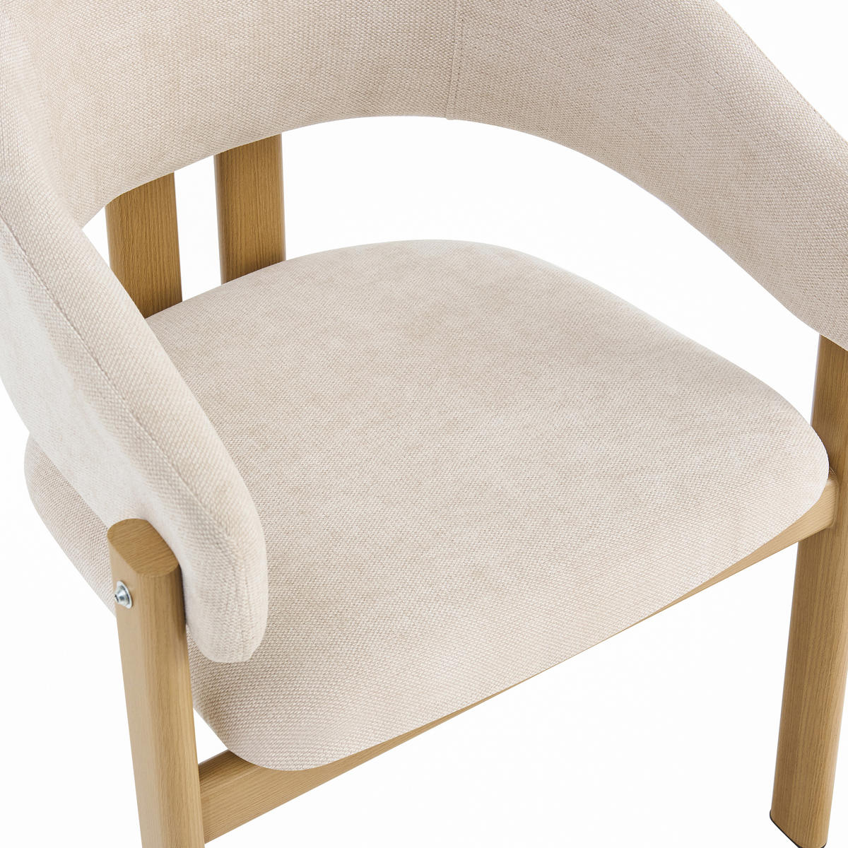 ESSZIMMERSTÜHLE 4er-Set Metall Holzoptik Leinen Natur - Naturfarben, Naturmaterialien (61.5/83/52.5cm) - FLIEKS