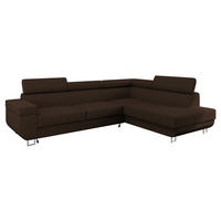 ECKSOFA Fonti Cord, Seite: Rechts - Braun, Holz/Textil (253/188cm) - MIRJAN24