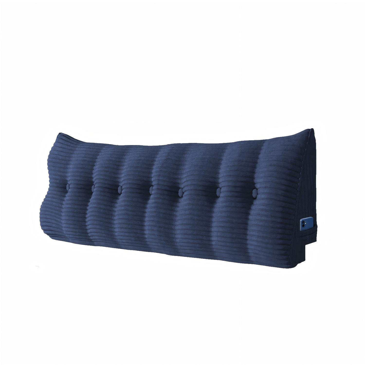 RÜCKENKISSEN für Bett Kord Dunkelblau 200 cm - Dunkelblau, Textil (50/200cm) - Vercart