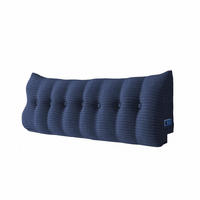 RÜCKENKISSEN für Bett Kord Dunkelblau 200 cm - Dunkelblau, Textil (50/200cm) - Vercart