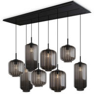 HÄNGELEUCHTE Velo 8-flammig Rauch Ø 18/20/25cm - Anthrazit/Schwarz, Glas (25/25/27cm) - s.luce