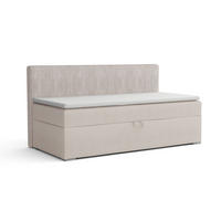 BOXBETT MATI BIS 100/200 Ecru mit Taschen-Federkernmatratze H4 - Ecru, Holz/Holzwerkstoff (100/200cm) - Deine Möbel 24