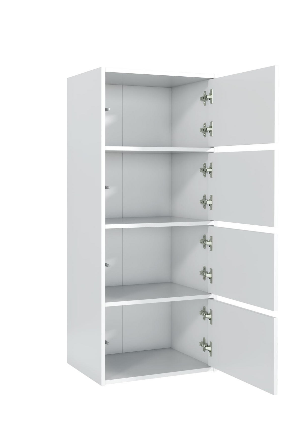 GARDEROBENSCHRANK mit 4 Türen 50cm Weiß 50x39x120 cm - Weiß, Holzwerkstoff (39/120/50cm) - Mobelsta