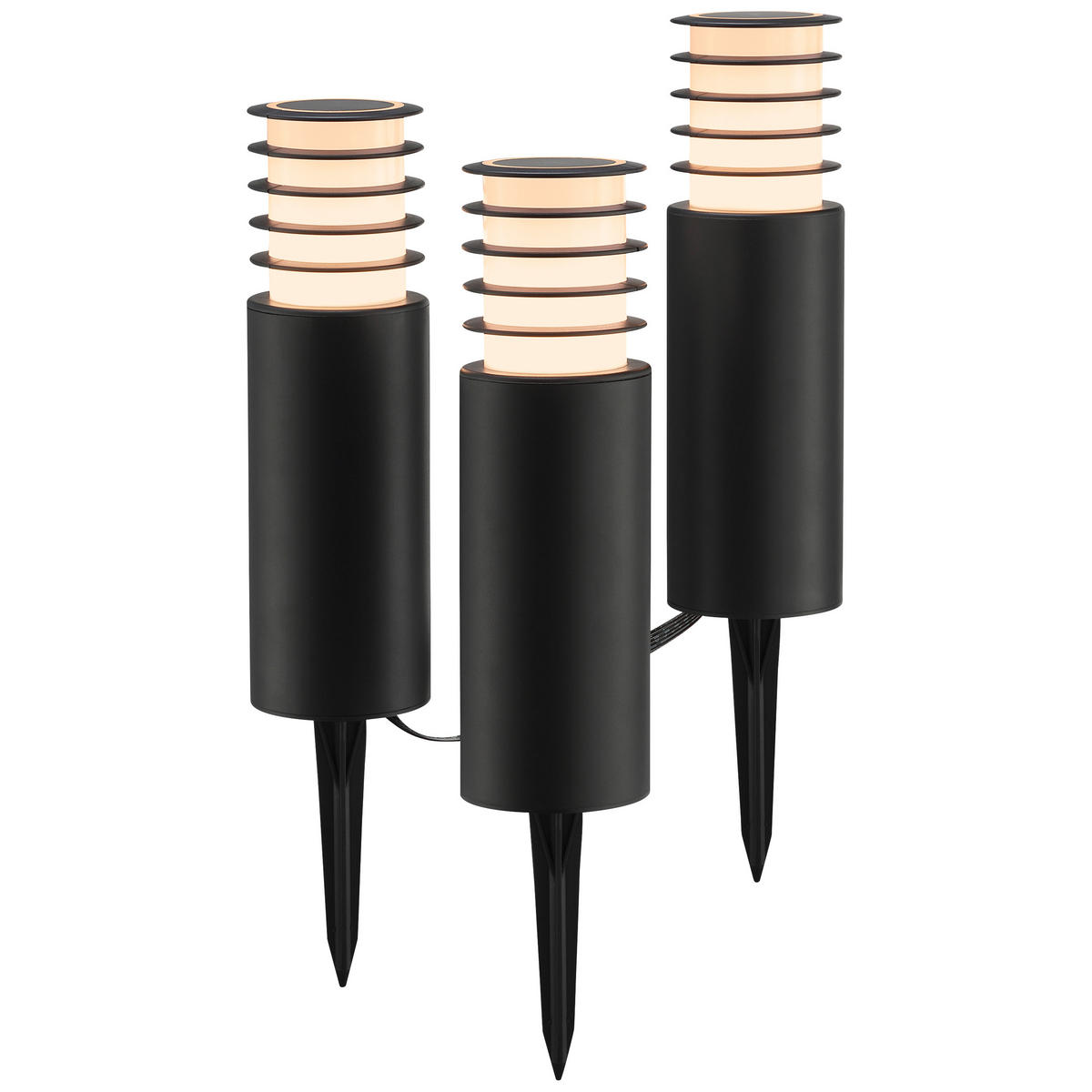 LED AUßENLEUCHTE Carosu Schwarz 7,6/7,6/38,8 cm - Schwarz, Kunststoff (7.6/7.6/38.8cm) - Brilliant