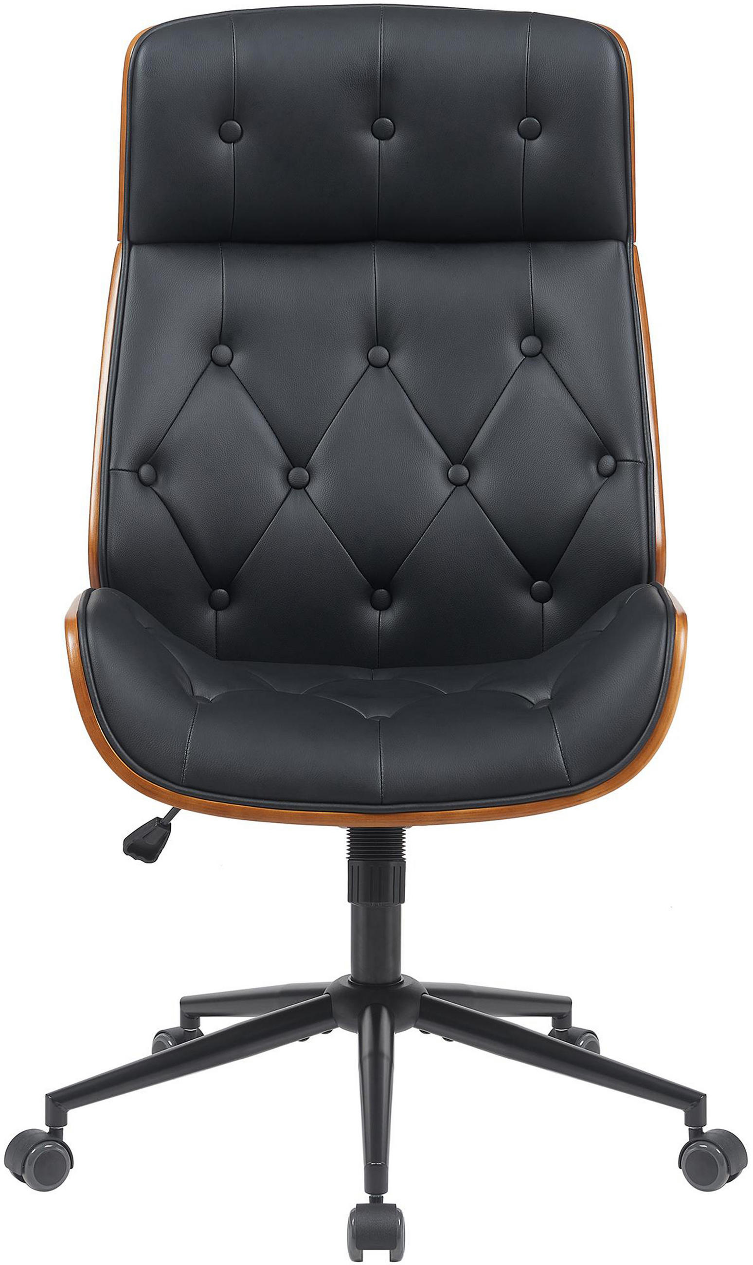 BÜROSTUHL Drayk walnuss/schwarz schwarz - Schwarz, Metall (58/120/66cm) - TPFLiving