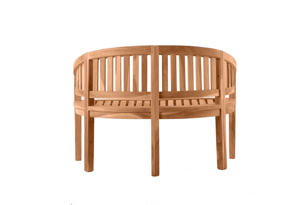 GARTENSITZBANK Teaka 2-Sitzer in Bananenform, 120 cm,Teakholz - Naturfarben, Holz (120/85/53cm) - TPFGarden