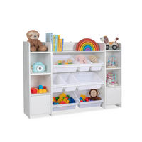 KINDERREGAL - Weiß, Holzwerkstoff/Kunststoff (139/94/30cm) - Relaxdays