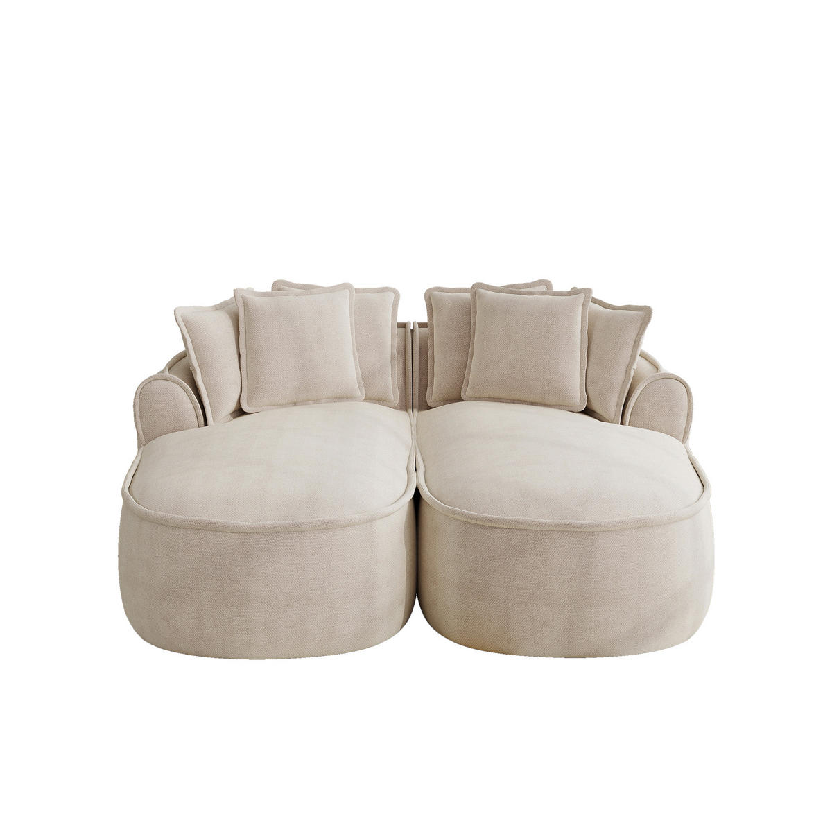 SCHLAFSOFA DE-34260 modular Hellbraun - Hellbraun, Textil (164/67/184cm) - ComfortXL