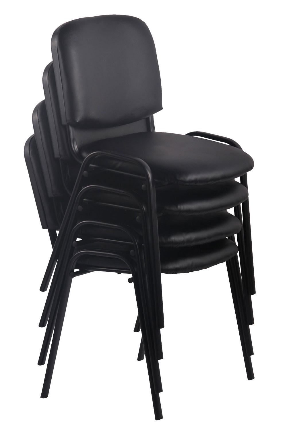 BESUCHERSTUHL Keen, 4er Set Kunstleder mit Gestell Schwarz / Bezug Grün - Schwarz/Grün, Textil/Metall (54/79/48cm) - TPFLiving