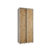 SCHWEBETÜRENSCHRANK 235,2/120/60 2-türig - Silberfarben/Eiche Artisan, Holz/Metall (120/235/60cm) - Abiks Möbel