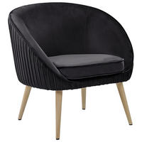 SESSEL Samtstoff Schwarz Tromso - Schwarz, Holz/Textil (73/73/54cm) - Beliani